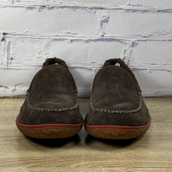 LL Bean Mountain Slipper Scuffs Fleece Lined Brown Suede Slip On Men\'s Size 12 main image 7